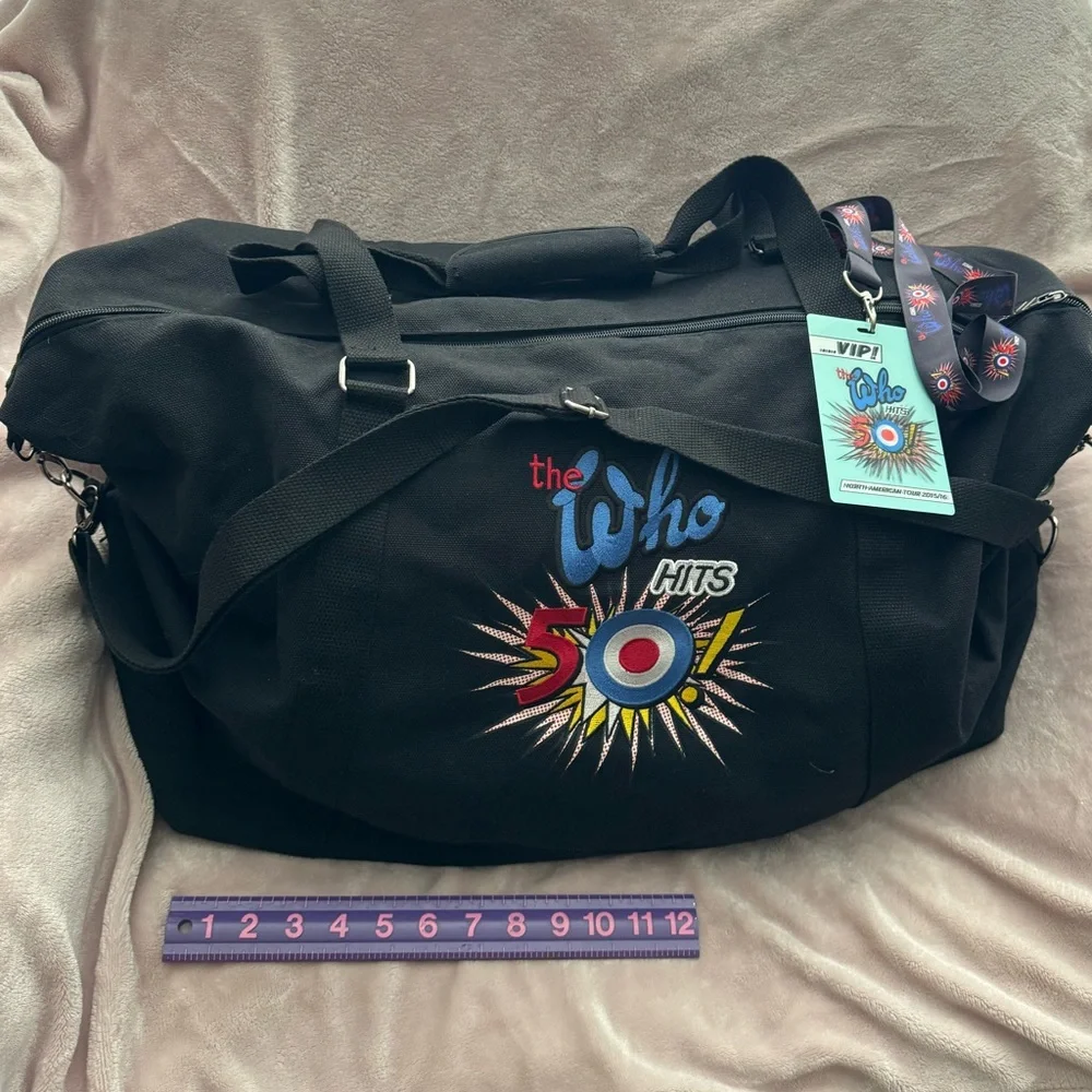 The Who Hits 50! VIP Duffle Bag & Commemorative 3D Tour Badge and Lanyard